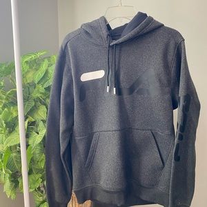 FILA Dark Grey Hoodie With White To Black Ombré Lettering